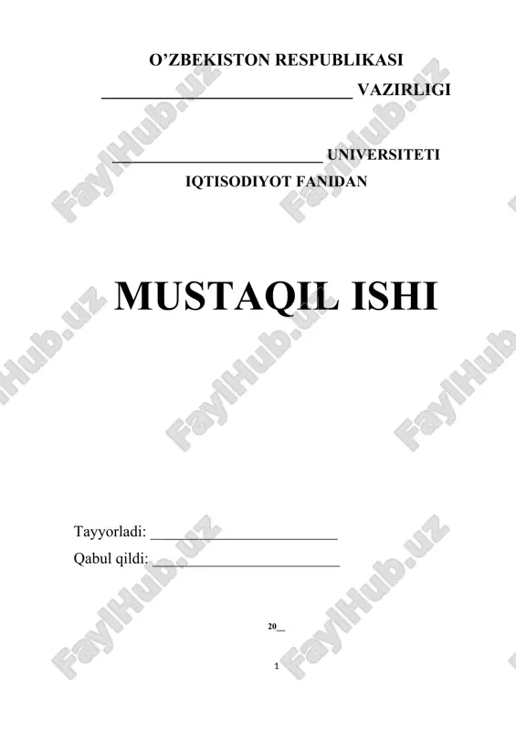 mehnat bozorini tartibga solish va boshqarish — DOCX