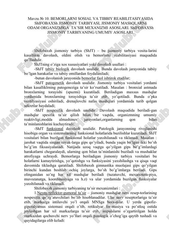 shifobaxsh jismoniy tarbiya (shjt) — DOCX