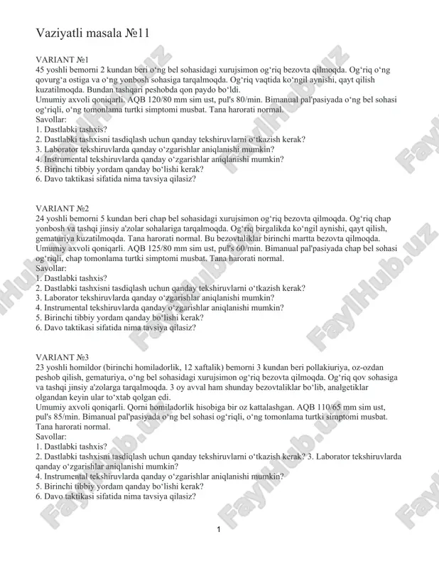 xurujsimon og‘riq bezovta (bel sohasi) — DOCX