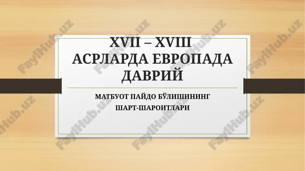 davriy matbuotning konsepsiyalari — PPTX