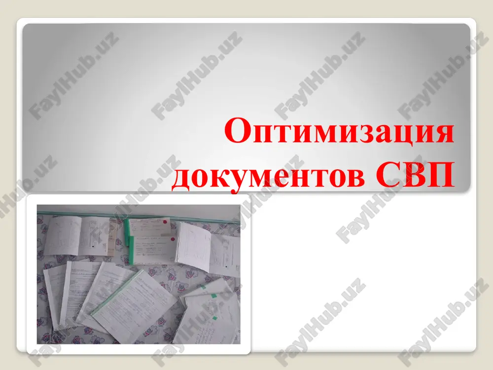 optimizatsiya dokumentov svp — PPTX