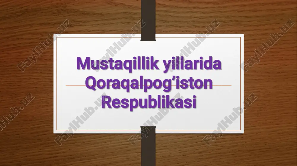 qoraqalpog'iston respublikasi konstitutsiyasi — PPT