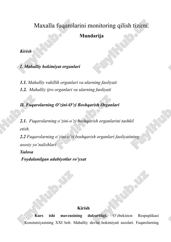 maxalla fuqarolarini monitoring qilish tizimi. — DOCX