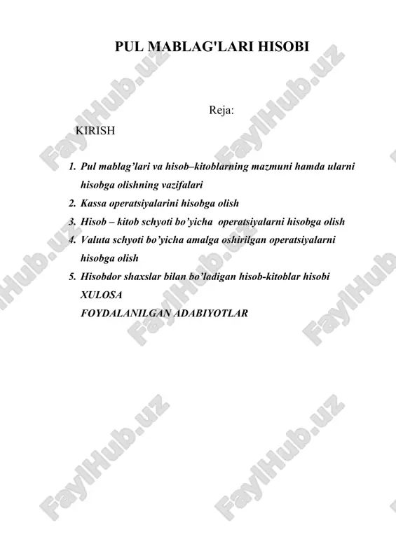 pul mablashg'lar hisobi — DOC