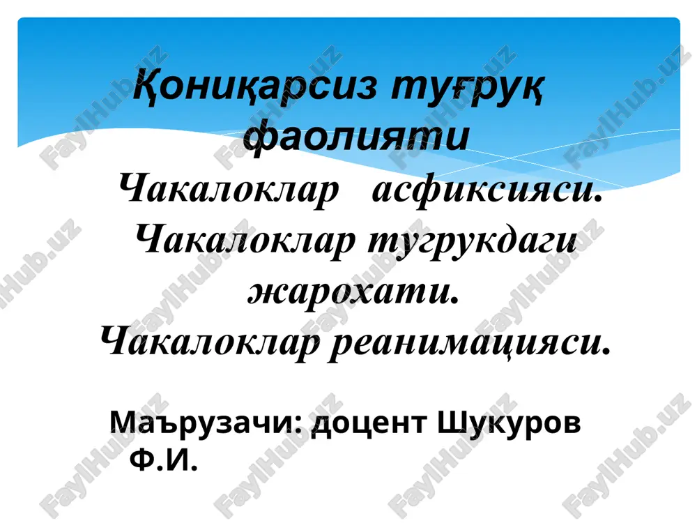 chakaloklar tugruk faoliyati — PPT