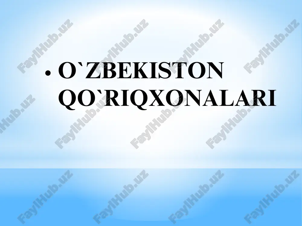 o`zbekiston qo`riqxonalari — PDF