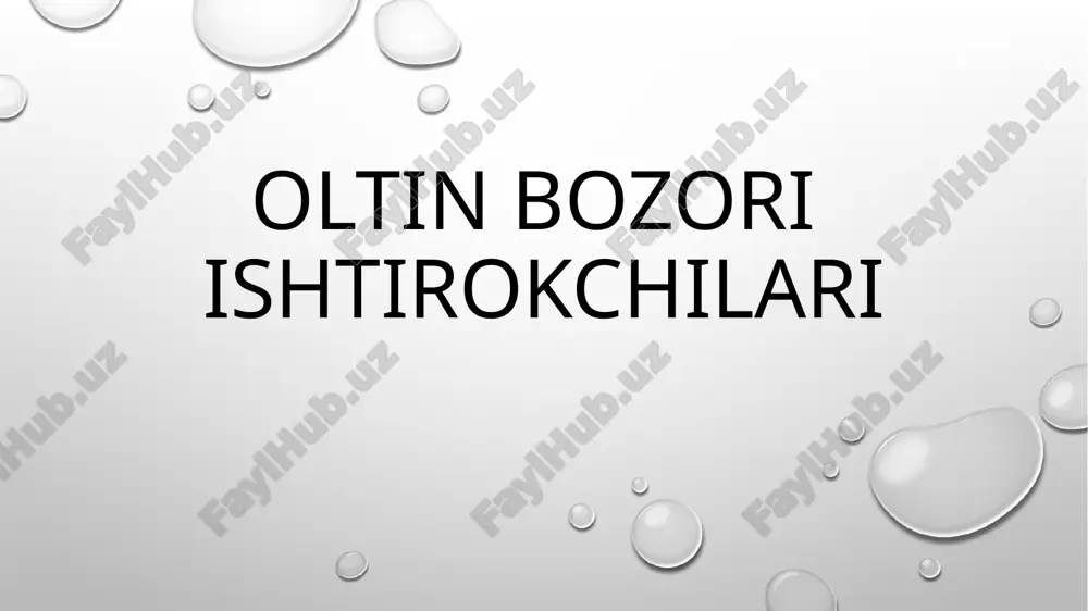 oltin bozori — PPTX