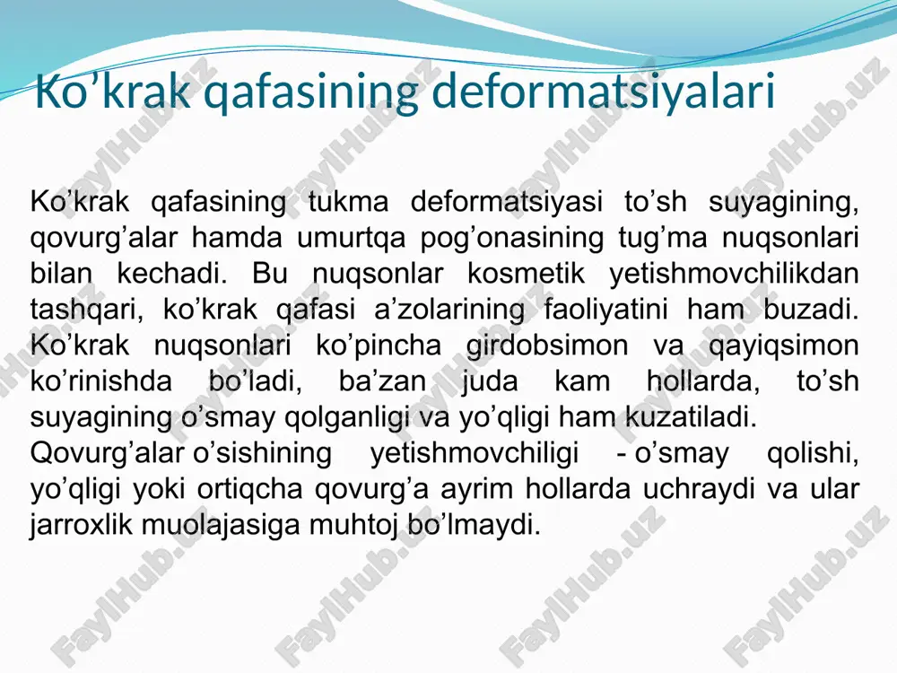 ko’krak qafasi deformatsiyalari — PPTX