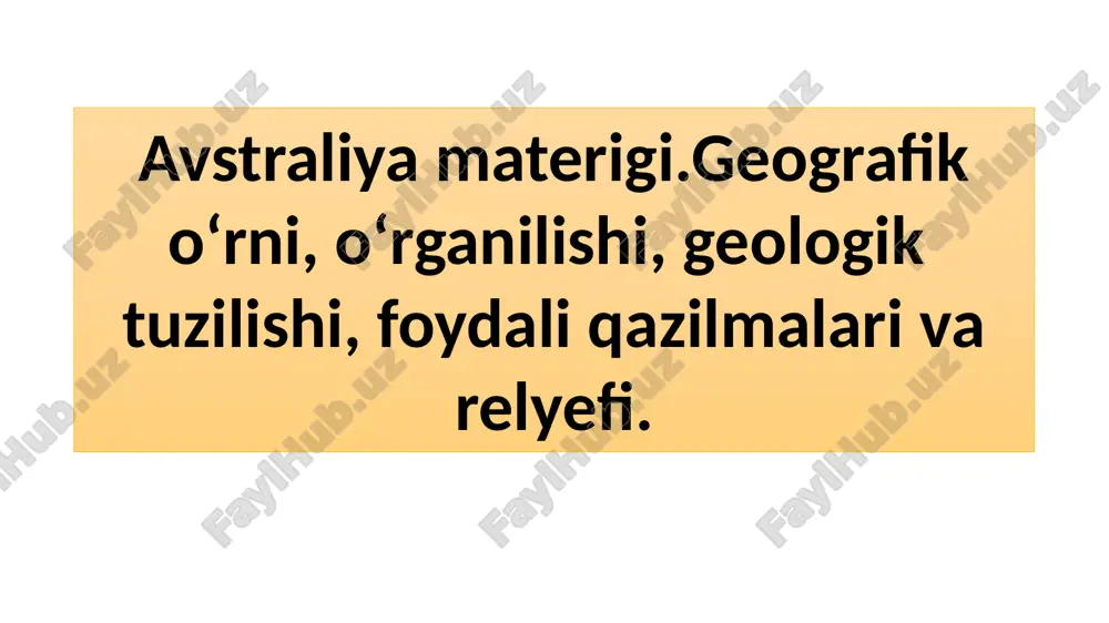avstraliya materigi — PPTX