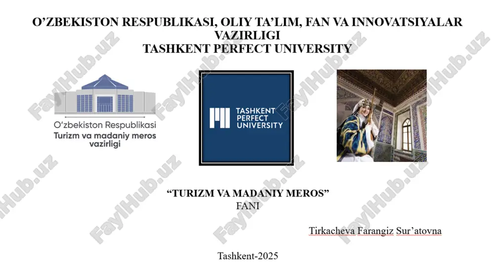 turizm va madaniy meros — PPTX