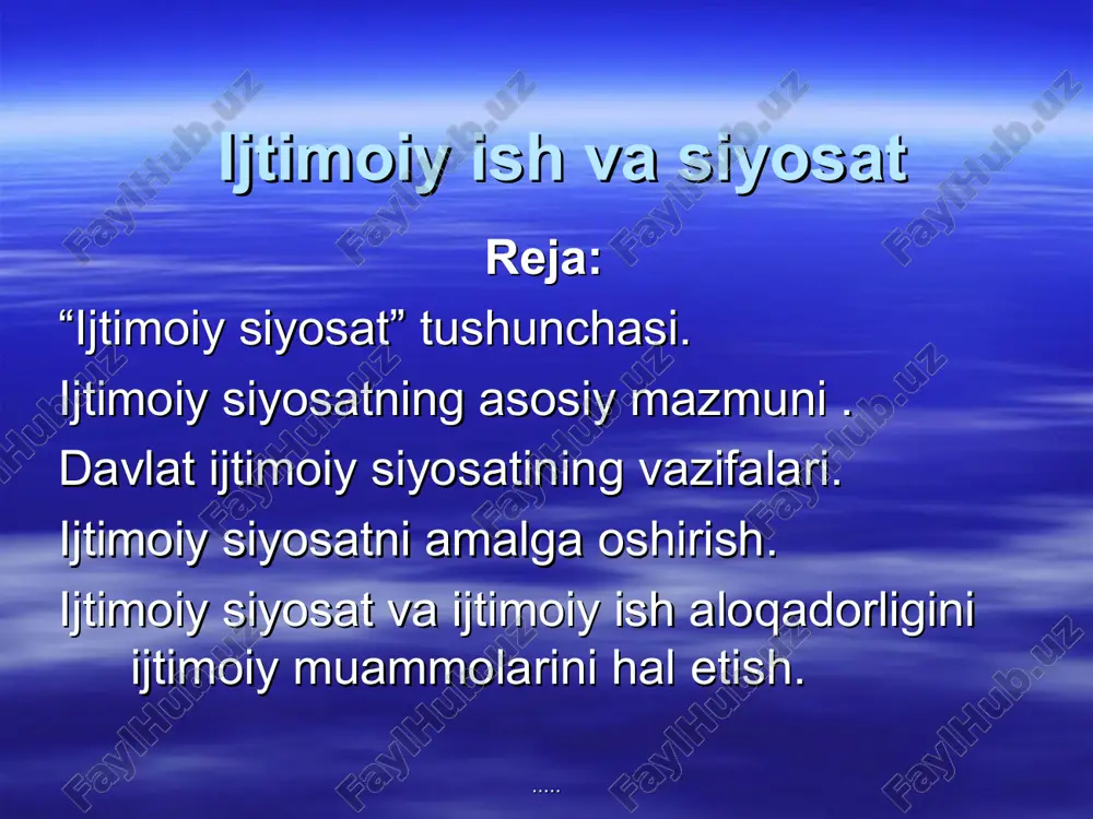 ijtimoiy ish va siyosat — PPT