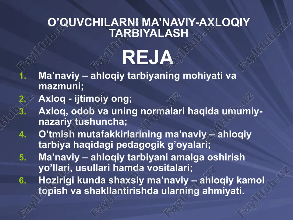 ma'naviy-axloqiy tarbiya — PPTX