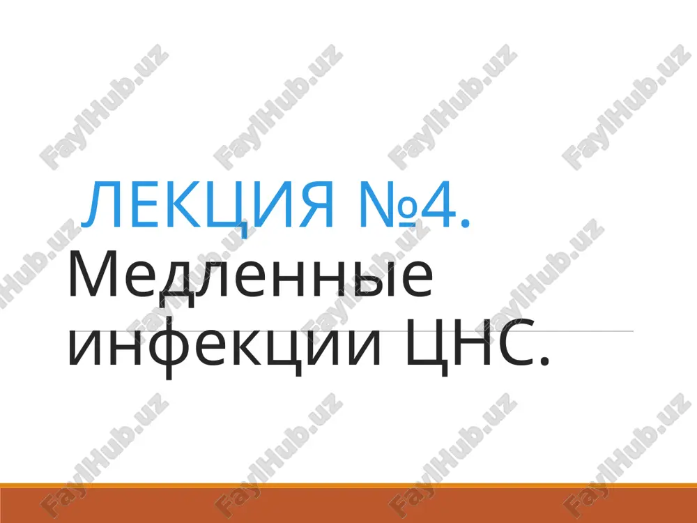 lektsiya №4. medlennie infektsii tsns — PPT