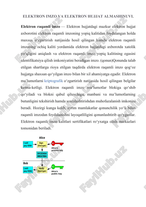 elektron imzo va elektron hujjat almashinuvi — DOCX