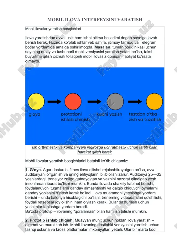 mobil ilova interfeysini yaratish — DOCX