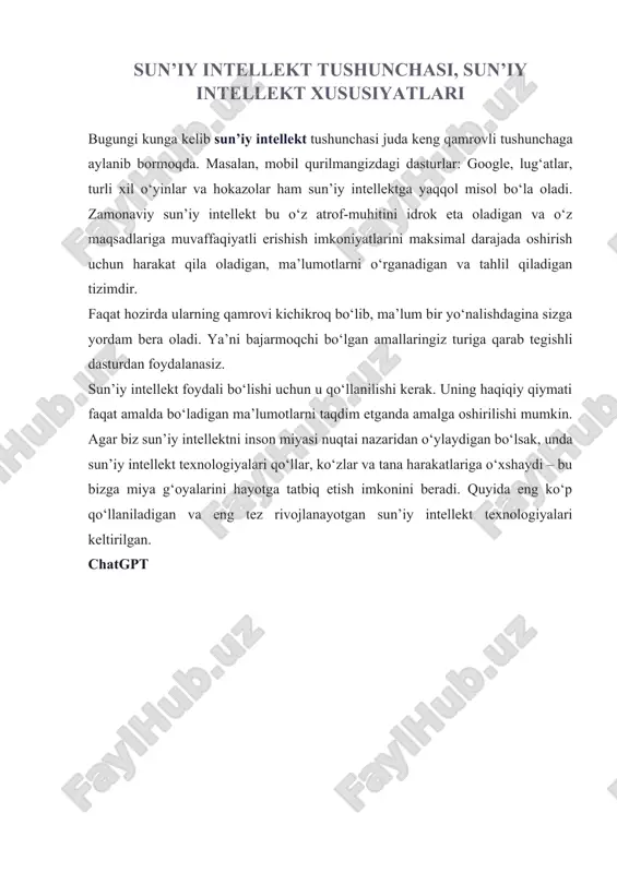 sun’iy intellekt tushunchasi — DOCX