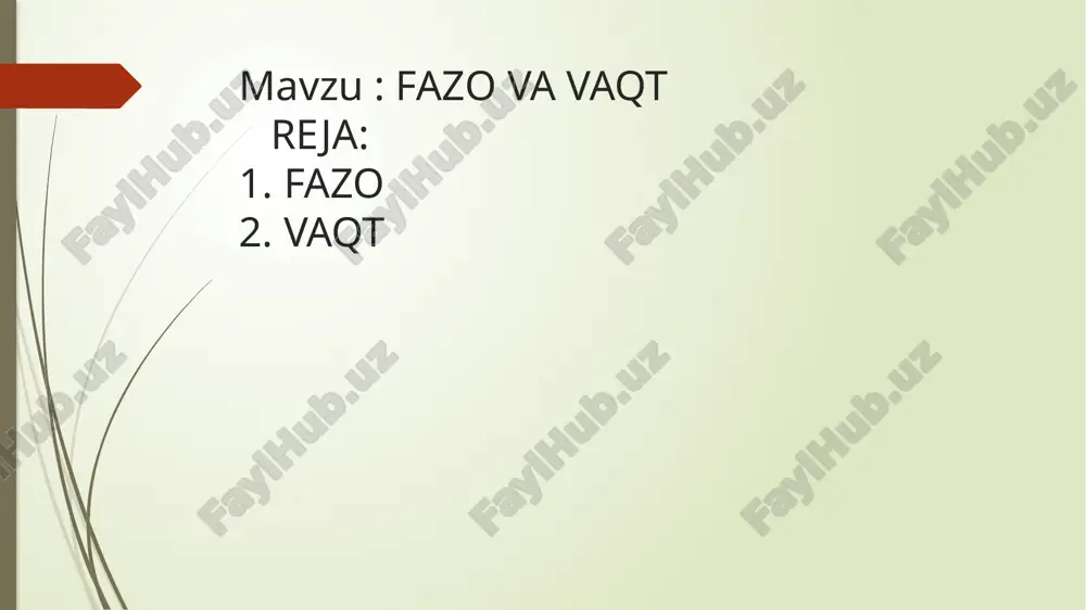 fazo va vaqt — PPTX