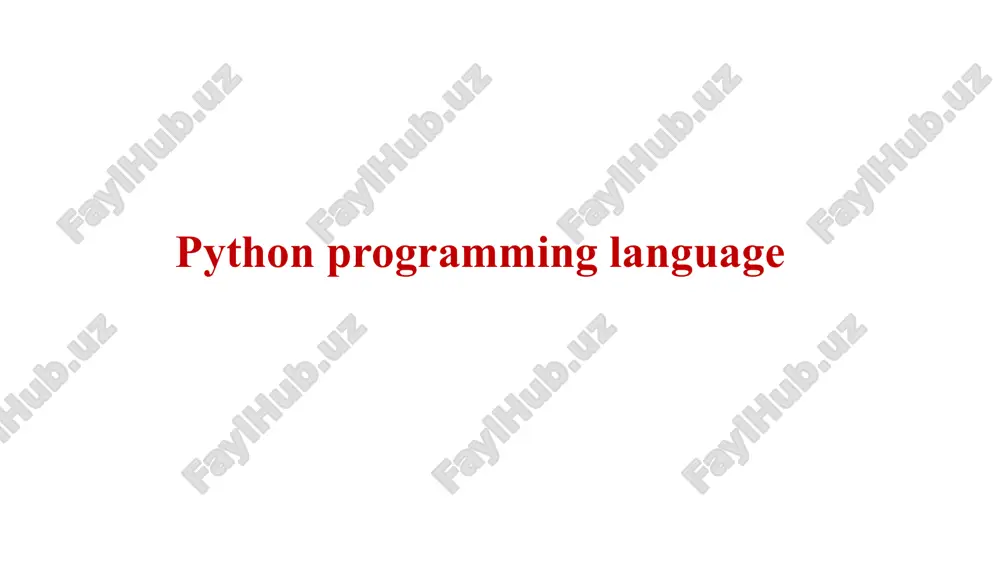 python programming language — PPTX