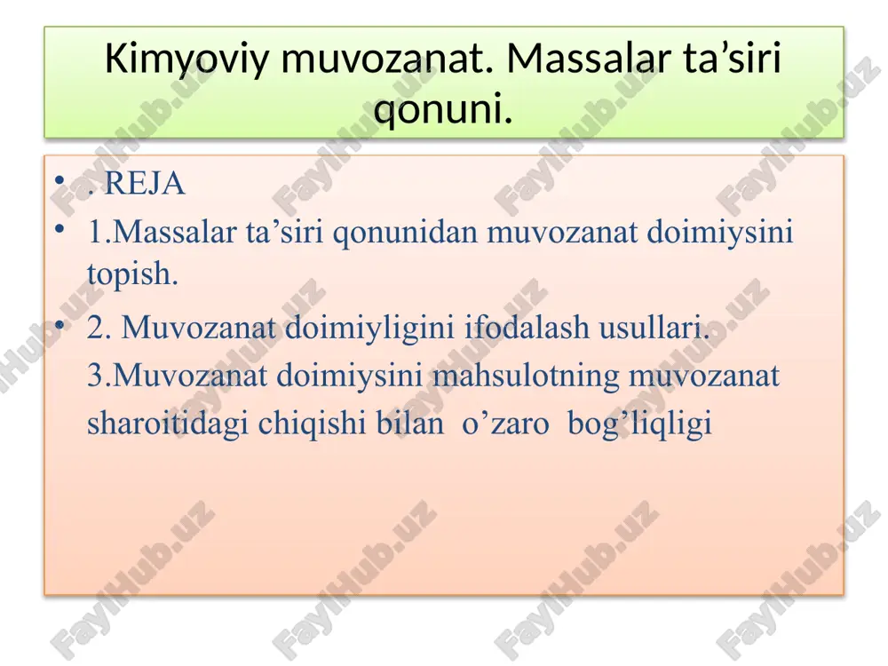 kimyoviymuvozanat.massalarta’siriqonuni — PPTX