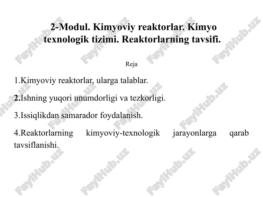 kimyoviy reaktorlar — PPTX