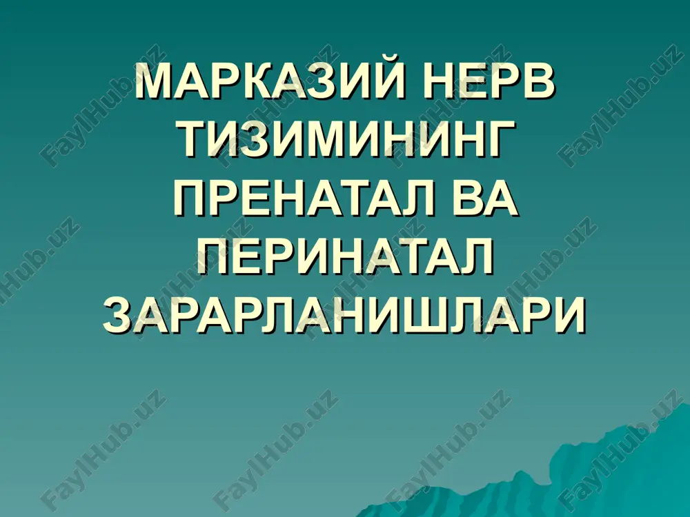 markaziy nerv tizimining prenatal va perinatal zararlanishlari — PPT