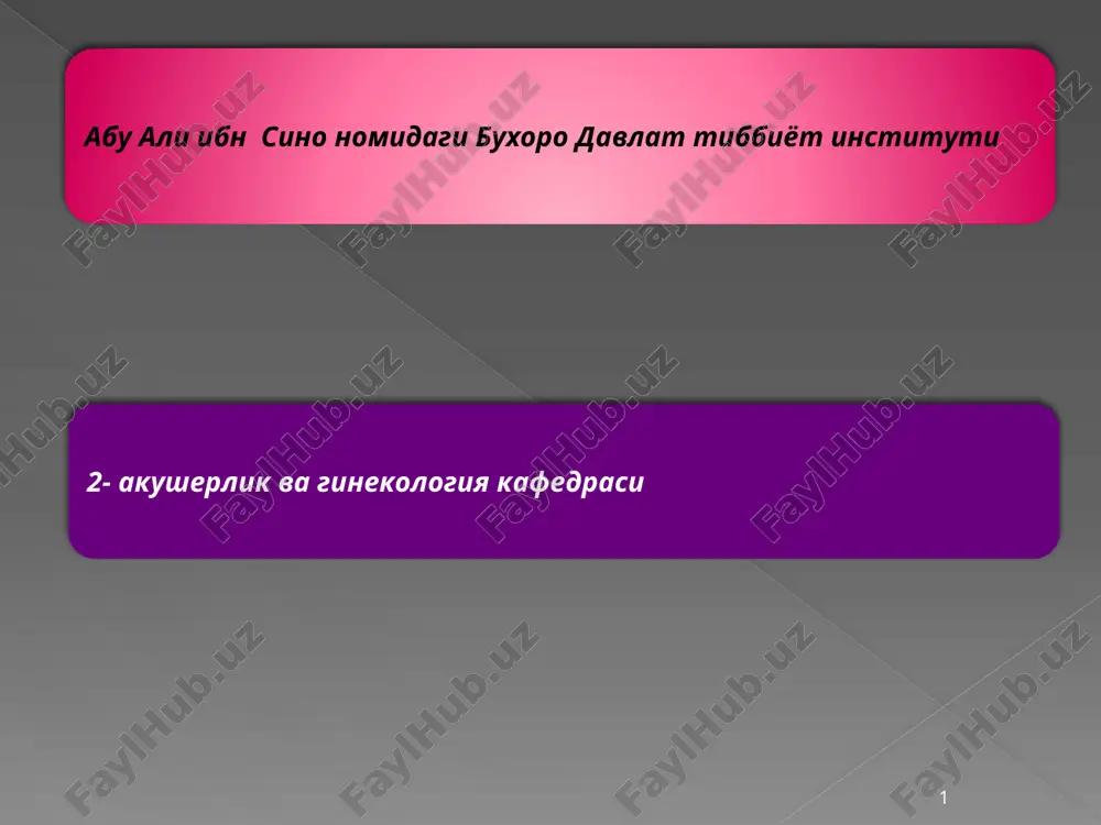 xayz oldi sindromi va mastopatiyaning oldini olish xamda davolashning zamonaviy usullari — PPTX