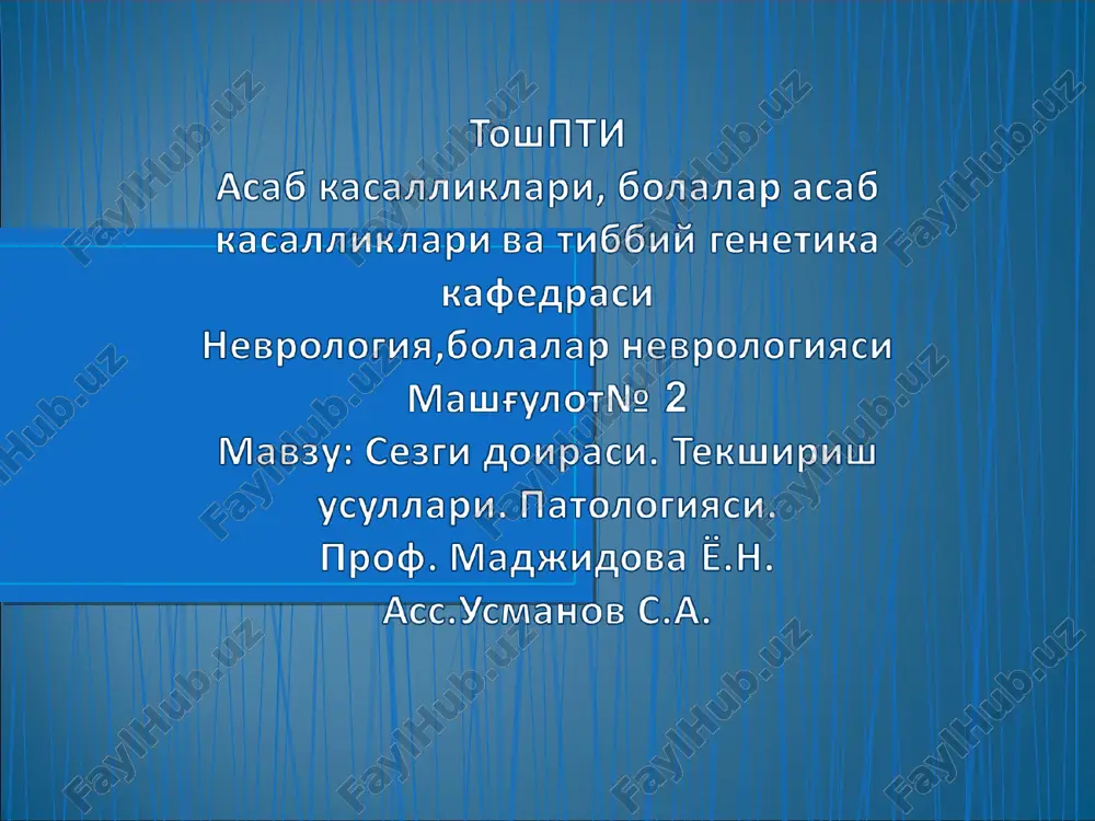 sezgi to'ul — PPT