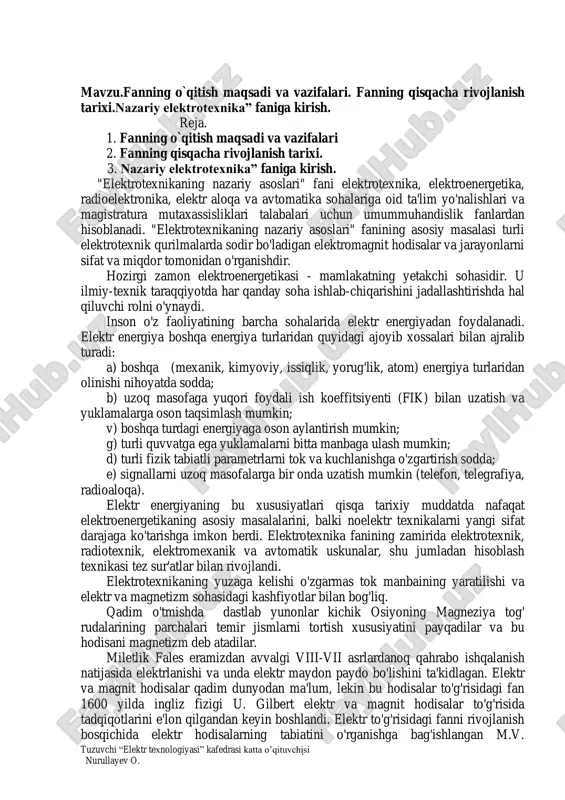 "elektrotexnikaning nazariy asoslari" — PDF