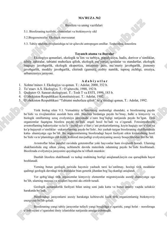 ekologiya va qonun — DOCX