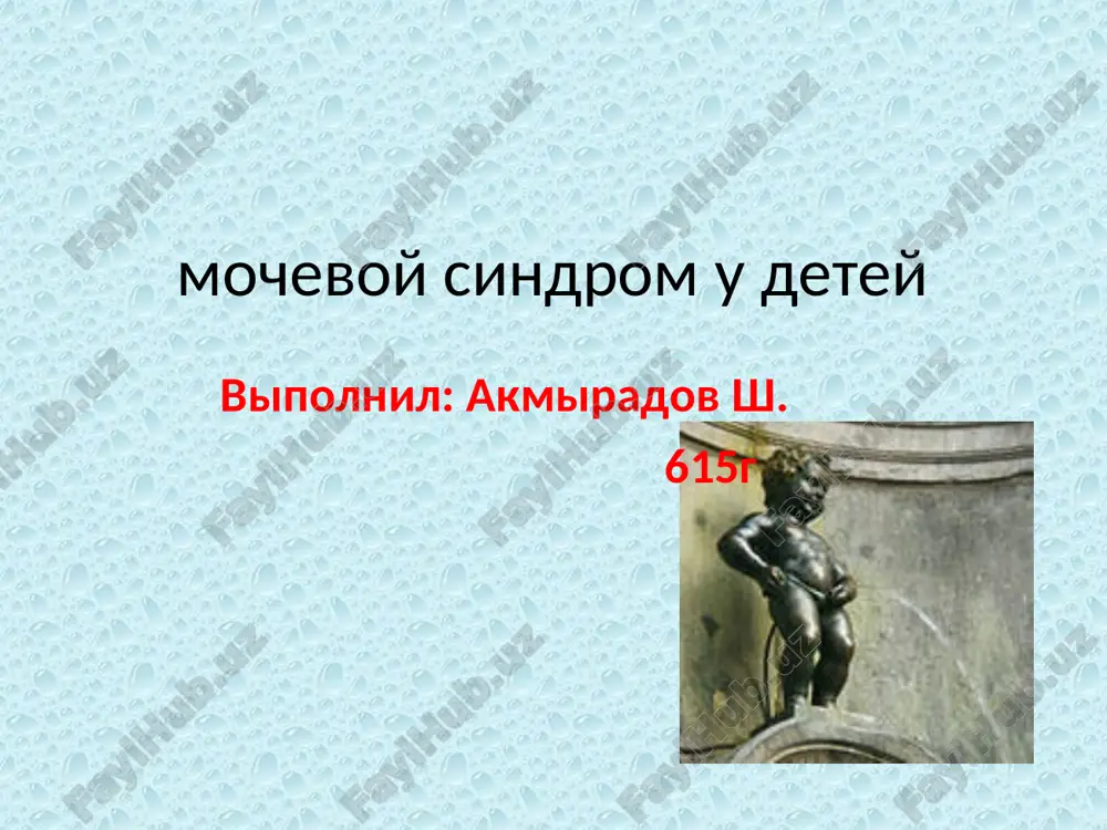 mochevoy sindrom u detey — PPT