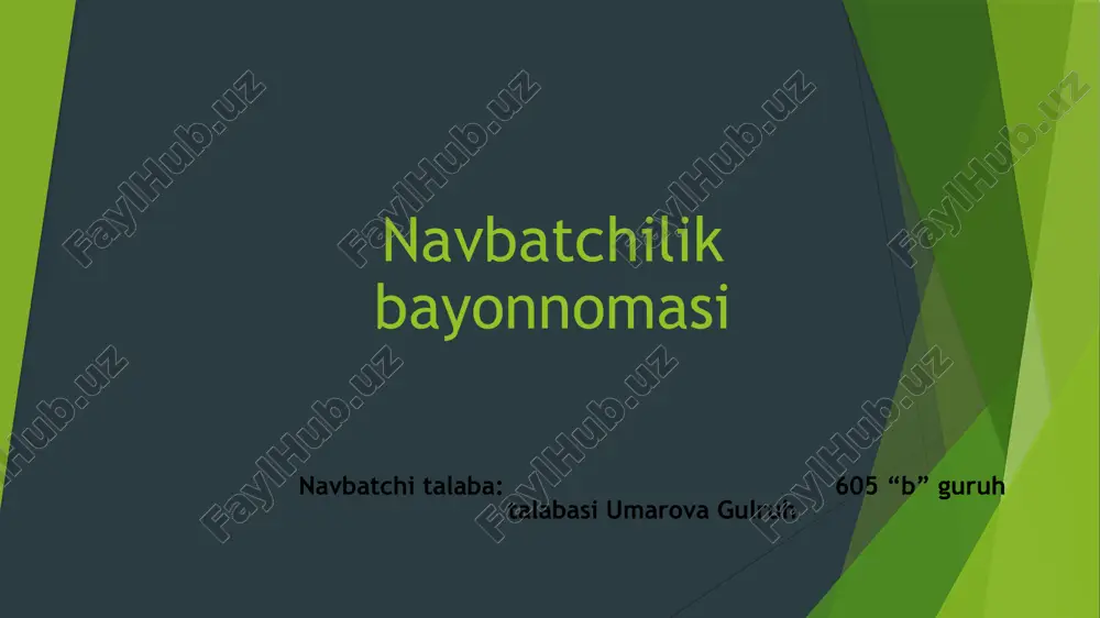 navbatchilikbayonnomasi — PPTX
