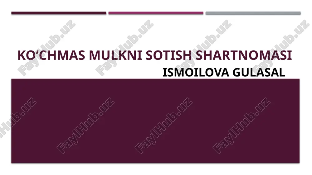 koʻchmasmulknisotishshartnomasi — PPTX