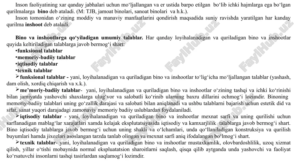 bino va inshootlar — PPTX