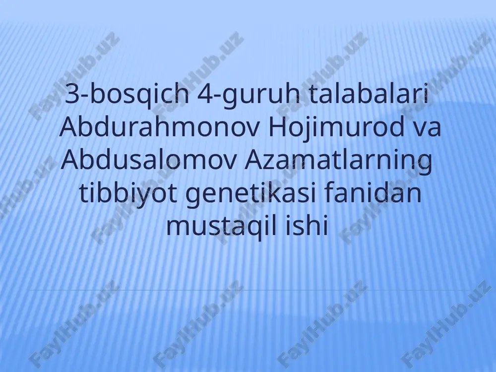 shereshevskiy-turner sindromi — PPTX