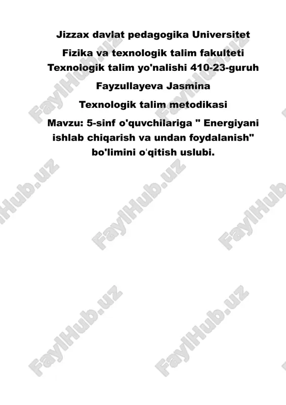 texnologik talim metodikasi — DOCX