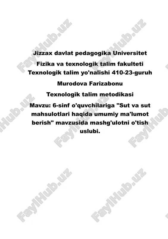 texnologik talim metodikasi — DOCX