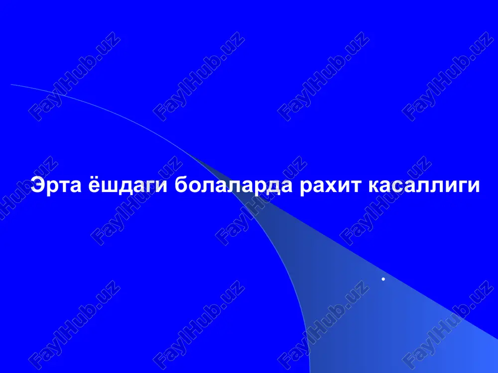 raxit kasalligi va uning profilaktikasi — PPT