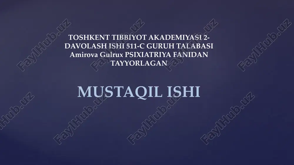 toksikomaniya turlari va klinikasi — PPTX
