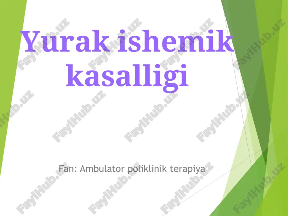 yurak ishemik kasalligi — PPT