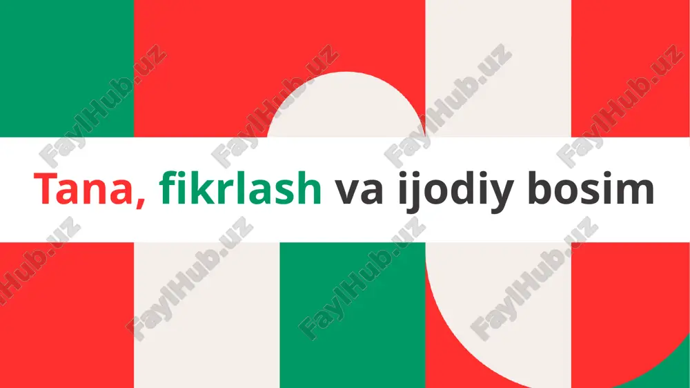 ijodiy fikrlash fanidan slayd — PPTX