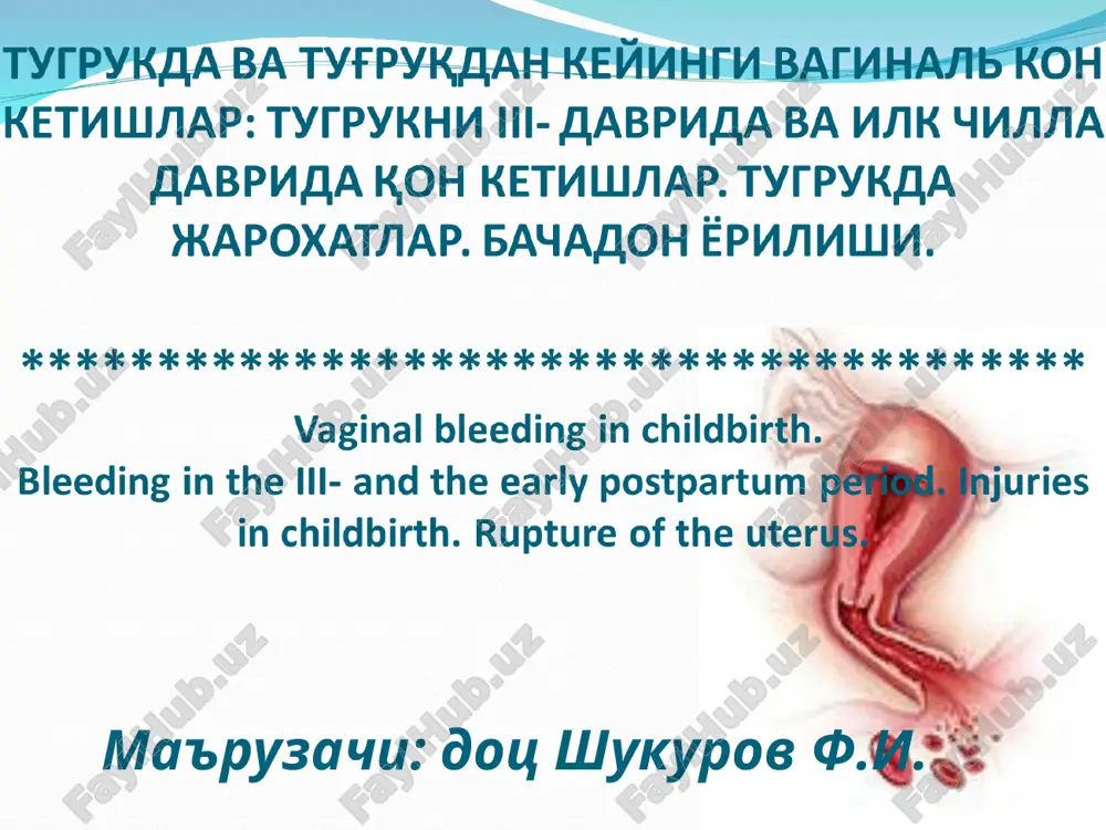 vaginal bleeding in childbirth — PPT