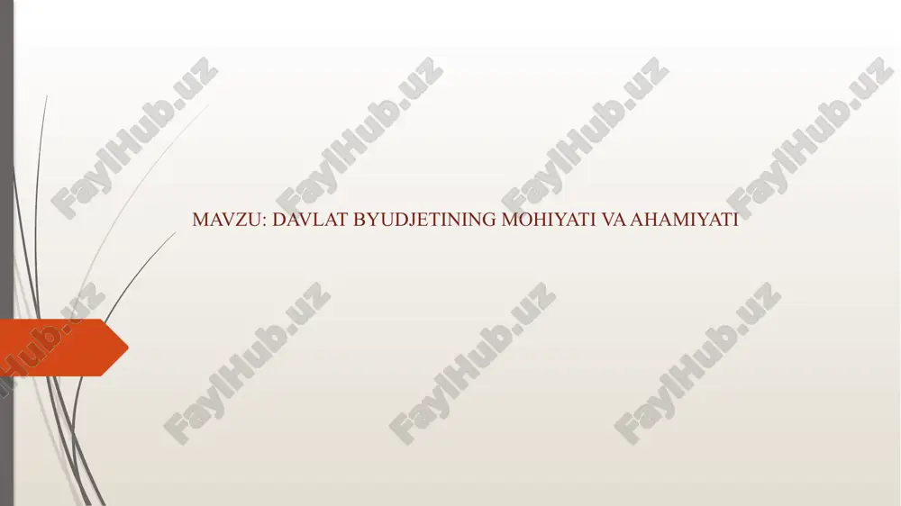 davlat byudjetining mohiyati va ahamiyati — PPTX