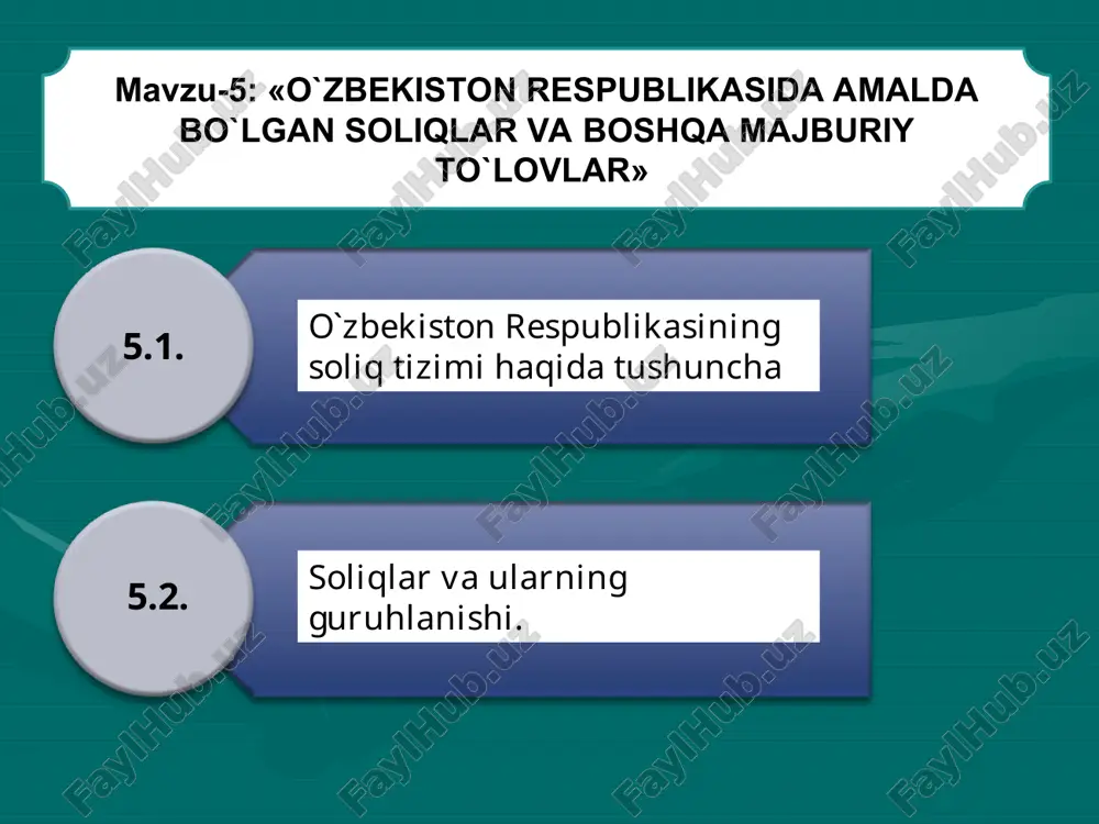 o`zbekiston respublikasida soliq tizimi — PPT