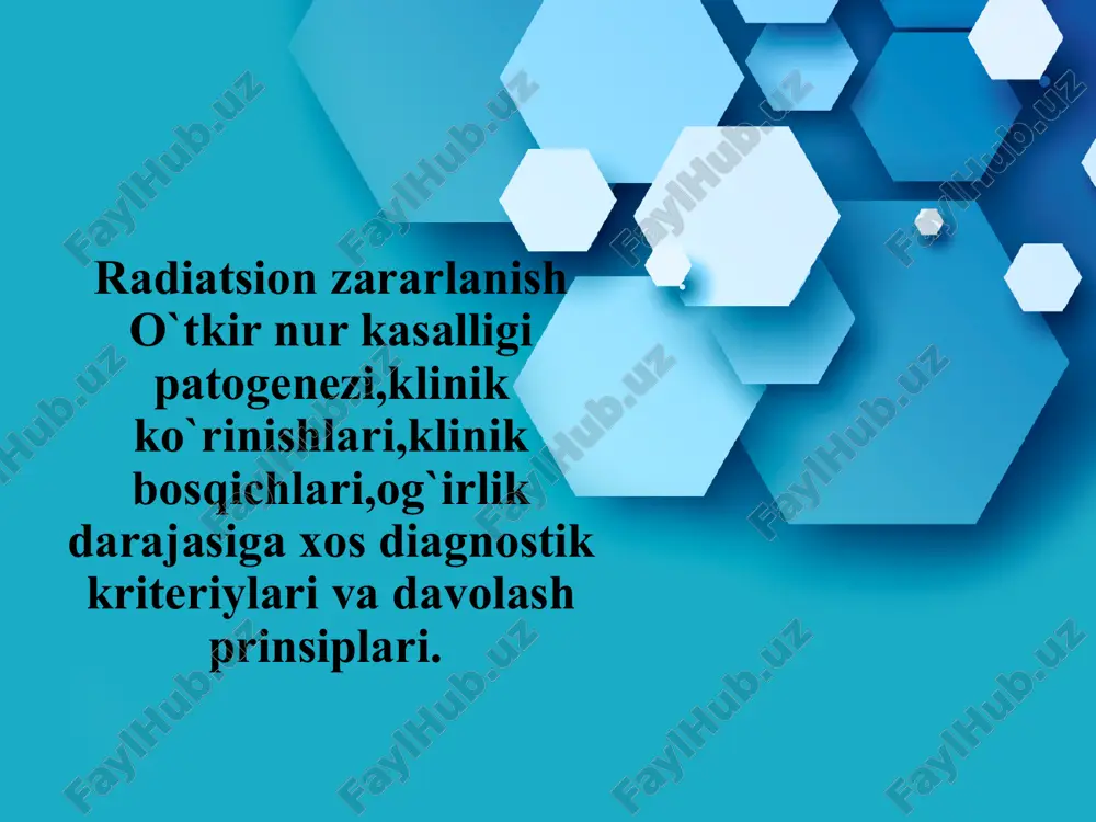 radiatsion zararlanish — PPTX