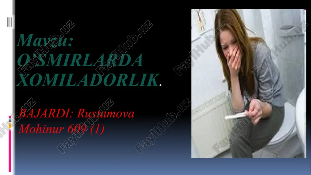 o’smirlarda xomiladorlik — PPTX