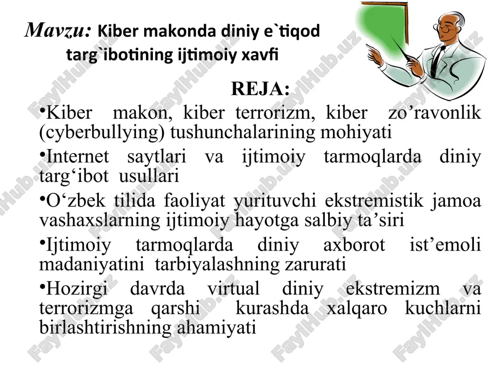 kiberda diniy e`tiqod targ`ibotining ijtimoiy xavfi — PPT