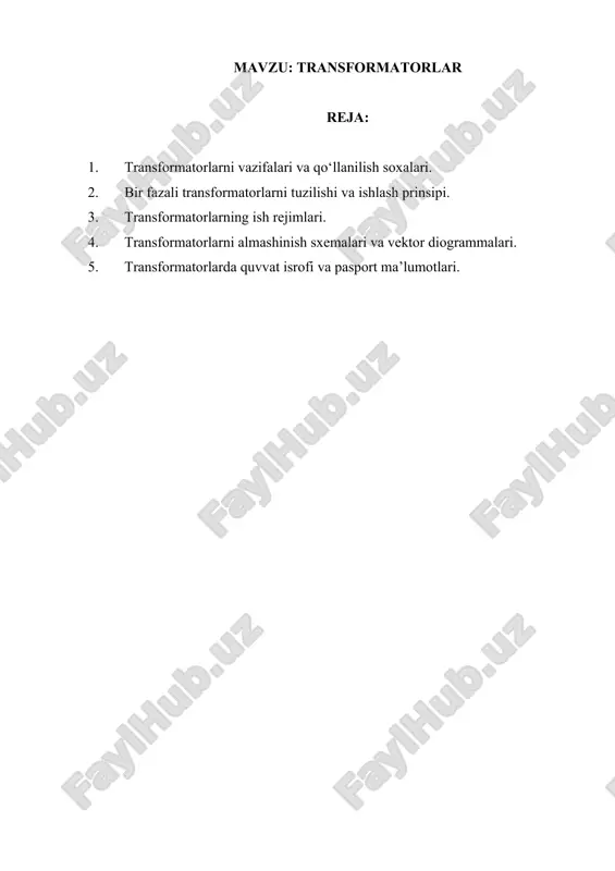transformatorlar — DOCX