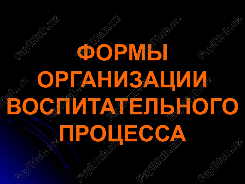 formi organizatsii vospitatelnogo protsessa — PPTX