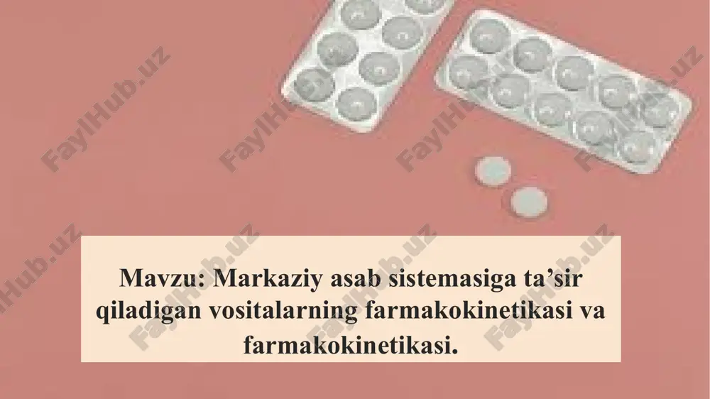 nervsistema bo'yicha farmakologiya — PPTX