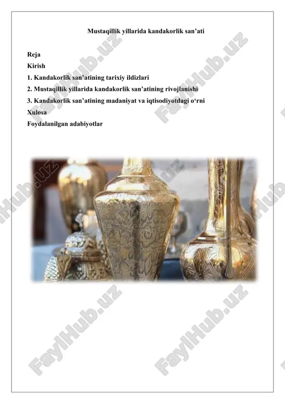 kandakorlik san’ati tarixiy ildizlari — DOCX